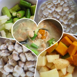 Christophene, Okra, Butter Beans, Pumpkin, Potato, Veggie Chunks.